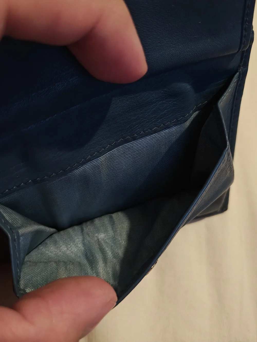 Prada Men's Blue Leather Bi-Fold Wallet